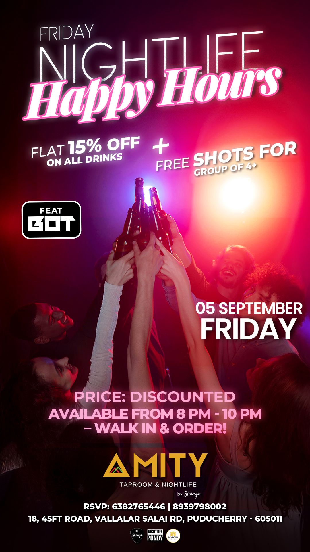 Happy Hours Alert - Amity Nightlife