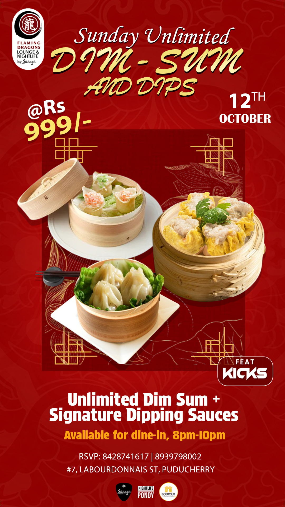 Sunday Unlimited Dim Sum and Dips - Flaming Dragons