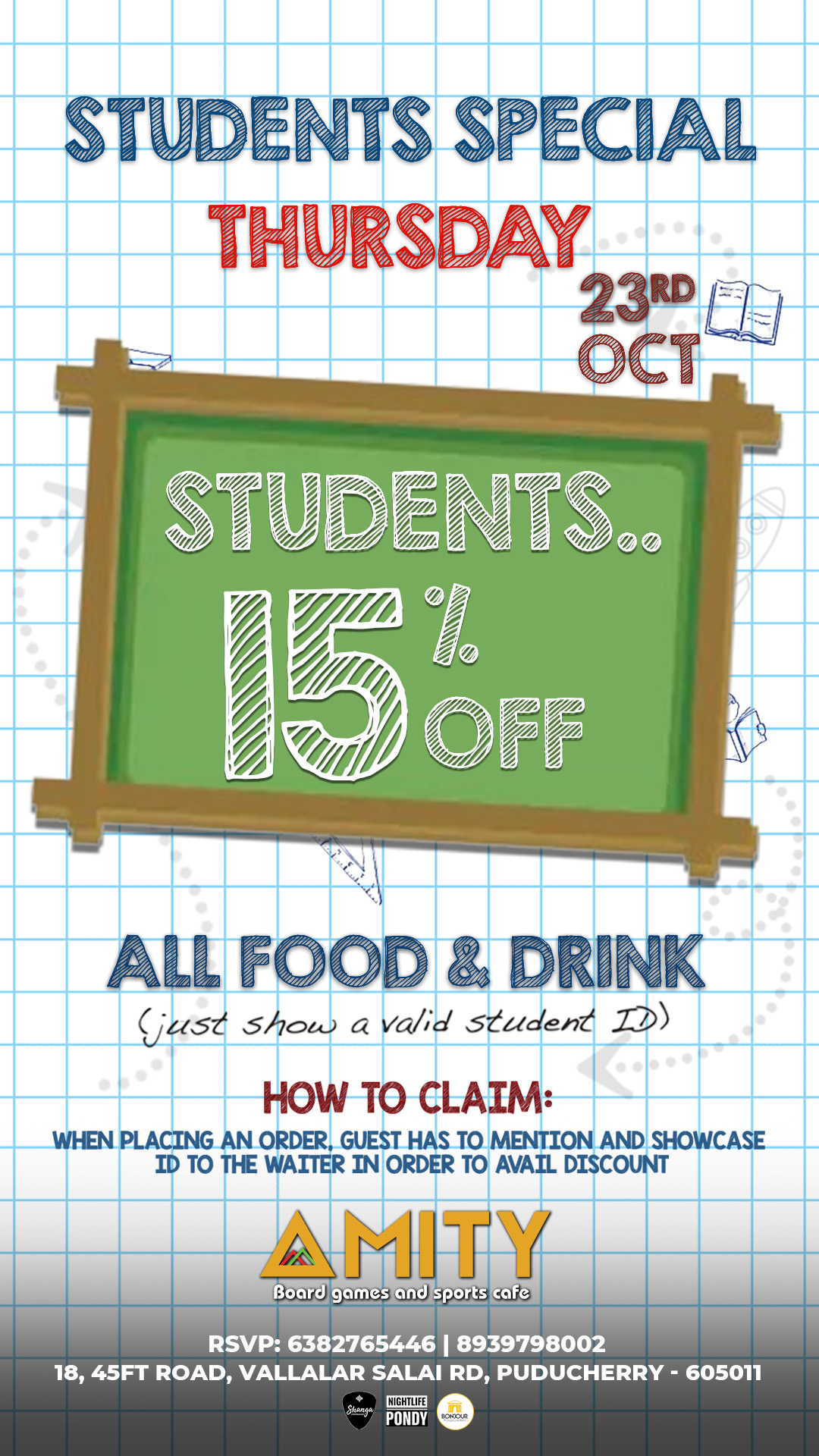 Student Special Thursday - Amity Sports Cafe