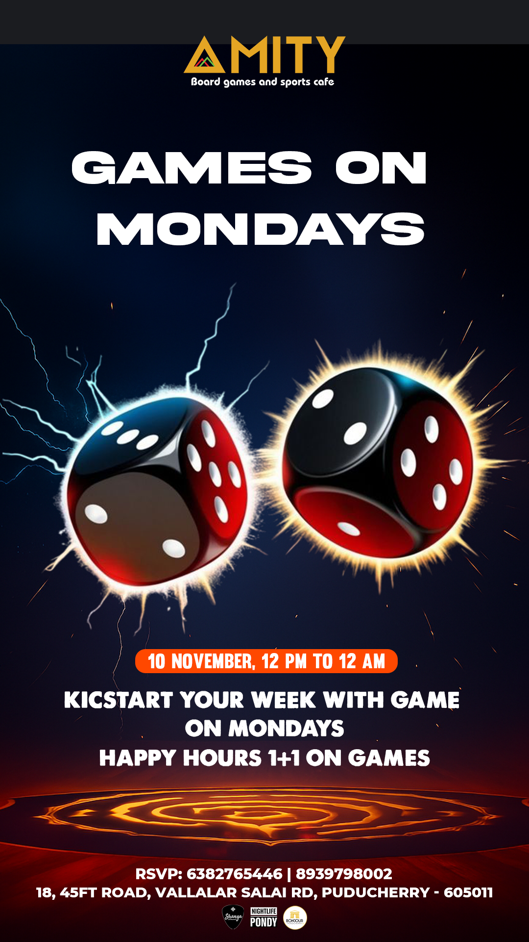 Games on Monday - Amity Sports Cafe