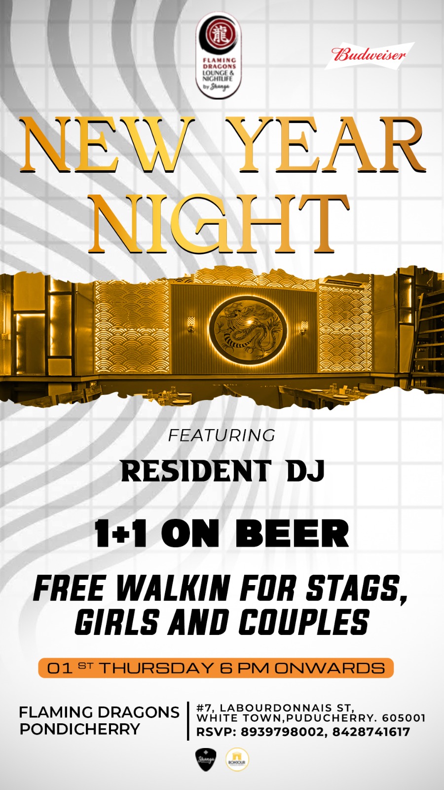 New Year Night - Flaming Dragons