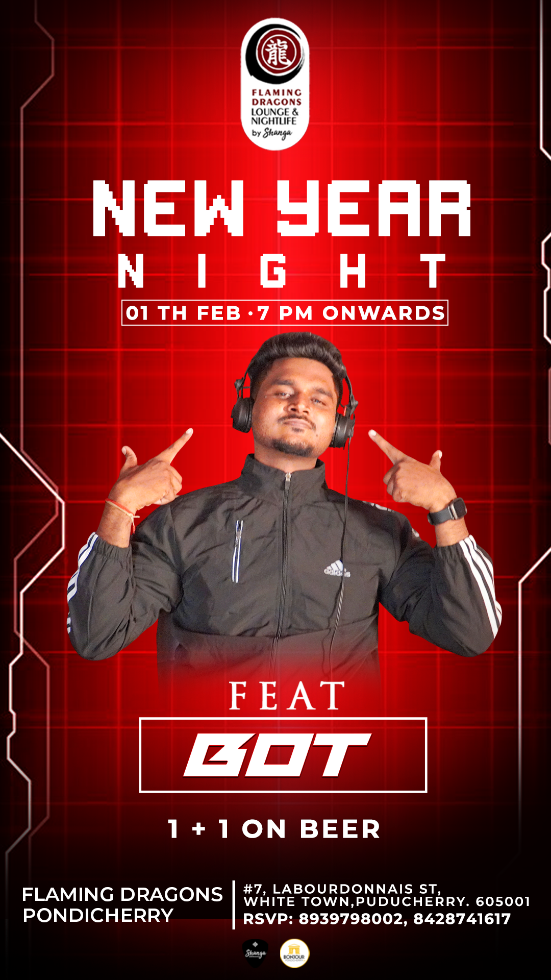 New Year Night - Flaming Dragons